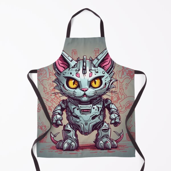 Item preview, Futuristic Gray Robot Cat - Cybernetic Feline Sci-Fi Design designed and sold by sadsapiens.