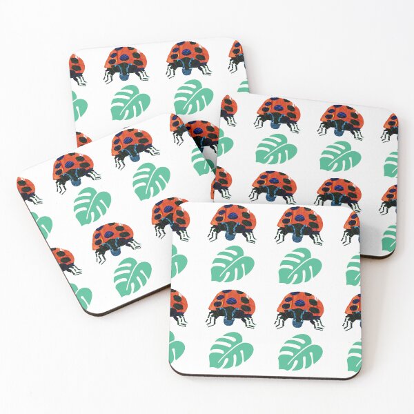 Item preview, Ladybird and leaf repeat pettern designed and sold by Millie Oldham.