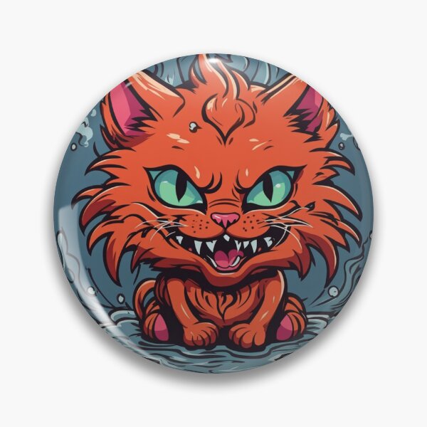 Item preview, Infernal Fire Red Evil Cat - Malevolent Grinning Feline Art designed and sold by sadsapiens.