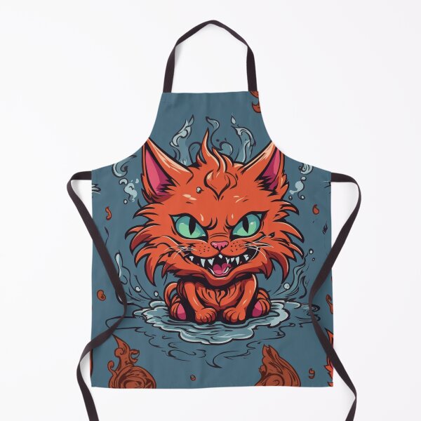 Item preview, Infernal Fire Red Evil Cat - Malevolent Grinning Feline Art designed and sold by sadsapiens.