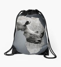Mother Africa with its precious Rhino Drawstring Bag