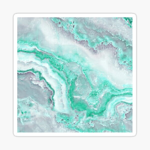 Luxury Mermaid Green Agate Marble Geode Gem Sticker