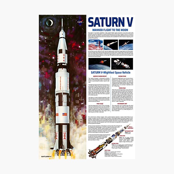 Artikel-Vorschau von Infografik zur Saturn-V-Rakete, designt und verkauft von arthook.