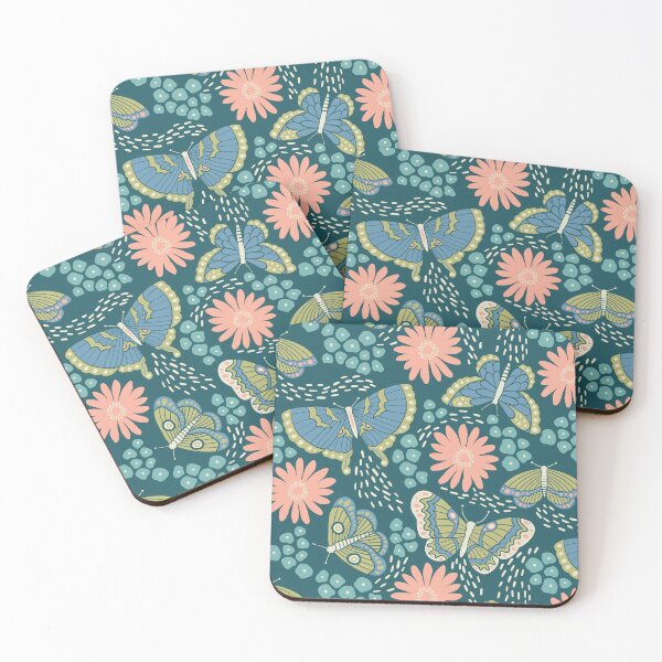 Item preview, Amelias'  Butterfly Garden  - Dark Teal designed and sold by latheandquill.