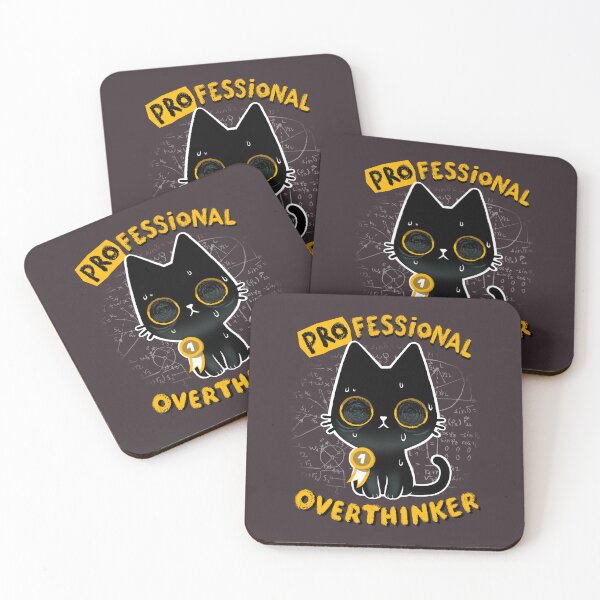 Item preview, Professinal Overthinker - Cute Cat overthinking everything  designed and sold by BlancaVidal.
