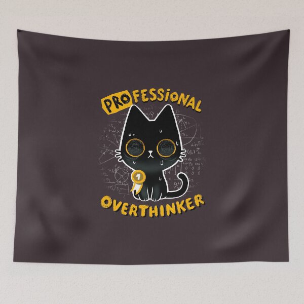 Item preview, Professinal Overthinker - Cute Cat overthinking everything  designed and sold by BlancaVidal.