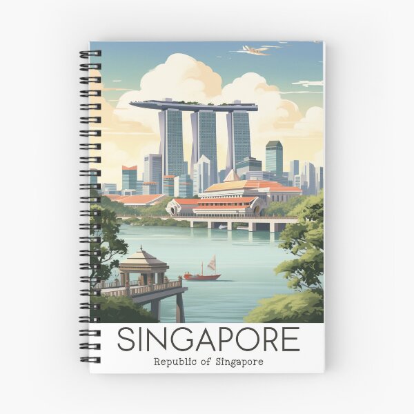 Aperçu de l'œuvre Une illustration de voyage vintage de Singapour créée et vendue par GoodOldVintage.