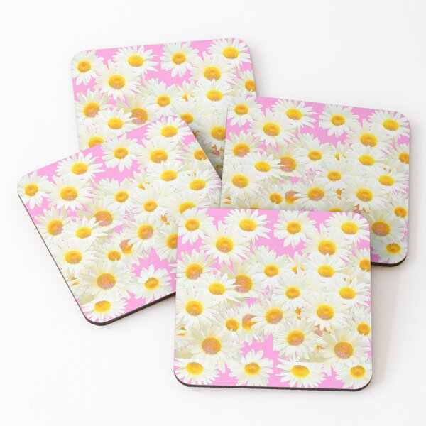 Item preview, WHITE SHASTA DAISY GARDEN PINK ART   designed and sold by sharlesart.