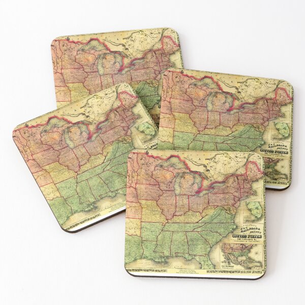 Item preview, Colton's New Railroad & County Map of the United States designed and sold by Chuck Mountain Poster Art.