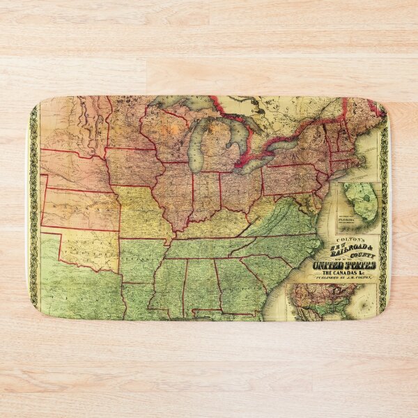 Item preview, Colton's New Railroad & County Map of the United States designed and sold by Chuck Mountain Poster Art.