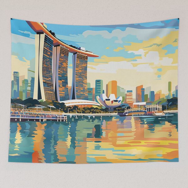 Item preview, A Pop Art Travel Print of Singapore  designed and sold by StudioRedKoala.