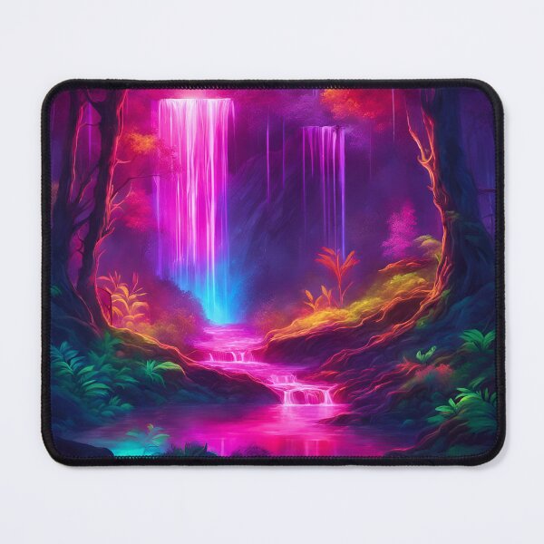 Item preview, A Fairytale Journey In to the Neon Waterfall In a Deep Forest designed and sold by Ink Art Design.