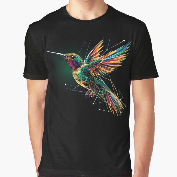 Vista previa del artículo con la obra «Vuelo futurista: arte de colibrí de estructura metálica», diseñado y vendido por Promagine.