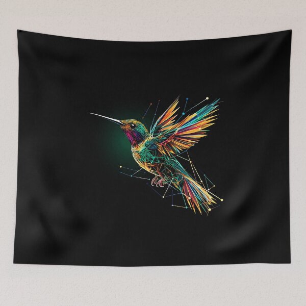 Item preview, Futuristic Flight: Wireframe Hummingbird Art designed and sold by Promagine.