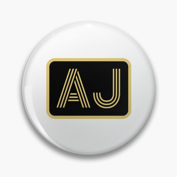 Item preview, AJ Initials Gold Geometric Letters designed and sold by Jeallan Designs.