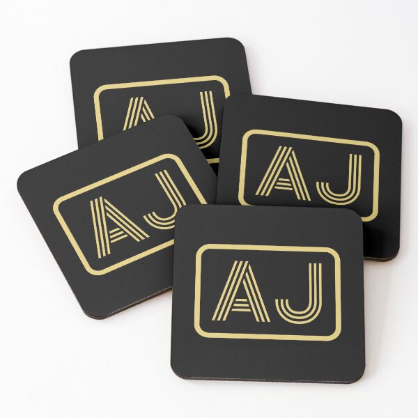 Item preview, AJ Initials Gold Geometric Letters designed and sold by Jeallan Designs.