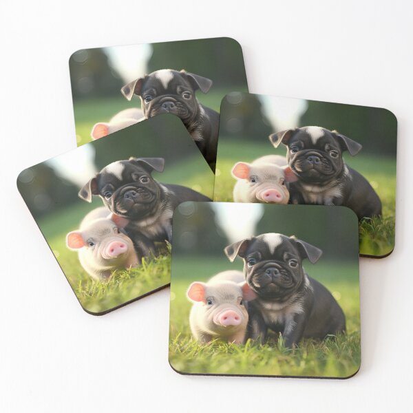 Item preview, Potbelly pig and puppy digital print designed and sold by dcrc.