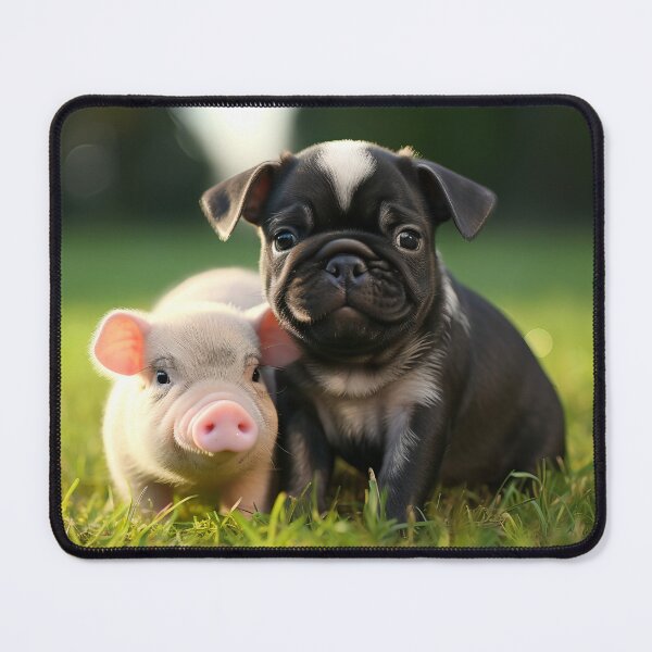 Item preview, Potbelly pig and puppy digital print designed and sold by dcrc.