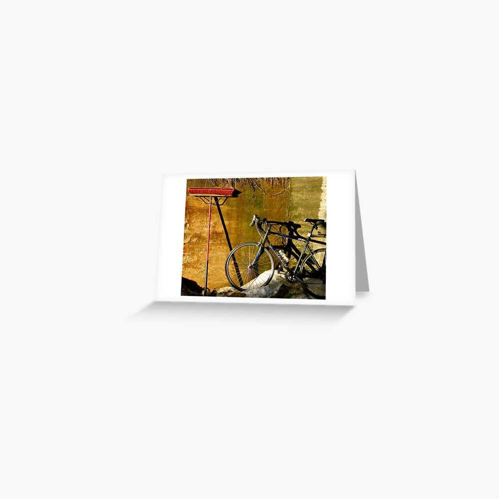 Broom & Bike On Ice Greeting Card