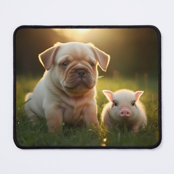Item preview, Potbelly pig and puppy digital print designed and sold by dcrc.