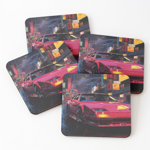 Item preview, Retro Futuristic Street Racing Red Sports Car and Night City of the Future designed and sold by Je-we.