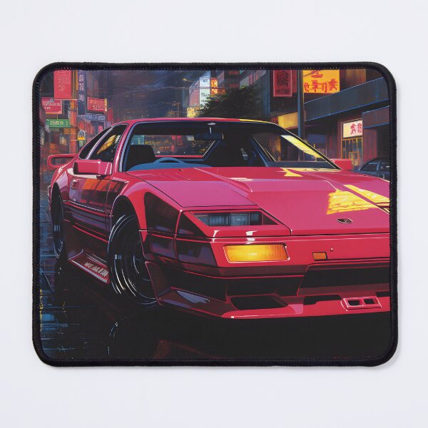 Item preview, Retro Futuristic Street Racing Red Sports Car and Night City of the Future designed and sold by Je-we.