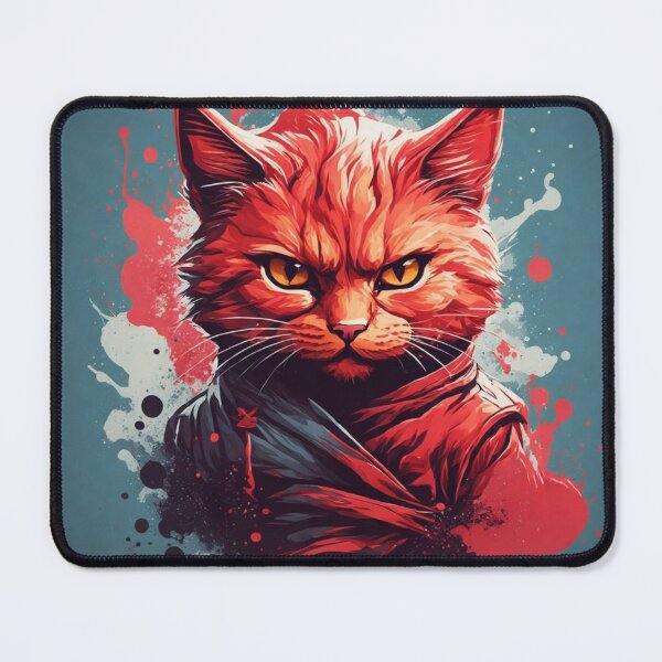 Item preview, Stealthy Ninja Cat - Intriguing Digital Artwork of Feline Mastery designed and sold by sadsapiens.