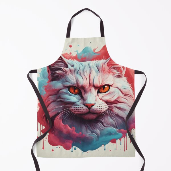 Item preview, Majestic White Cat in Eerie Crimson - Intricate Digital Feline Art designed and sold by sadsapiens.