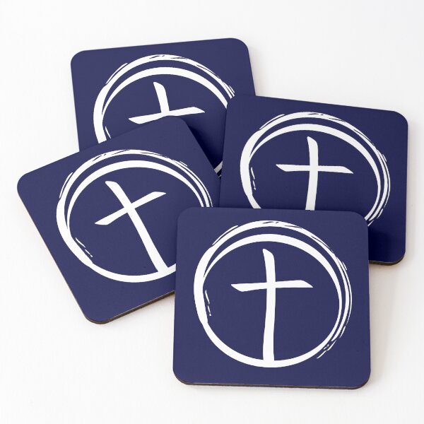 Item preview, The Steady Cross Inside An Unsteady Wave Christian Faith Logo designed and sold by CrossAndCrown.
