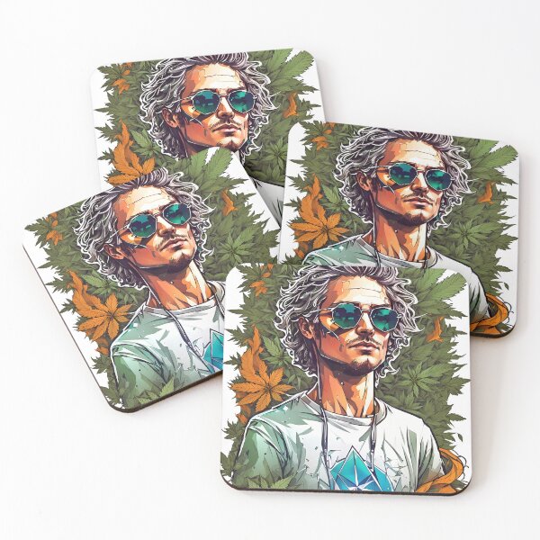 Item preview, Magic Mushroom Trippy Ethereum Tshirt Aviator Man 6 Amanita Muscaria designed and sold by wojysmokes.