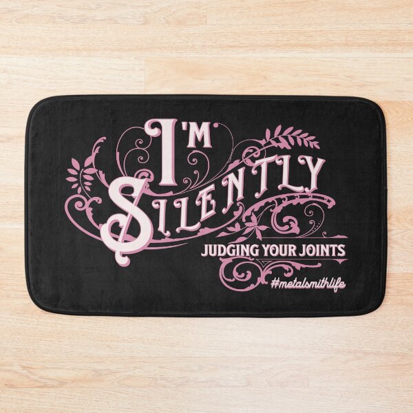 Item preview, Jewelry soldering metalsmith funny joke embellished calligraphy pink I'm silently judging your joints designed and sold by MetalicBabe.