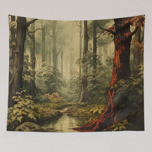 Item preview, A Vintage Painting Featuring a Forest designed and sold by GoodOldVintage.
