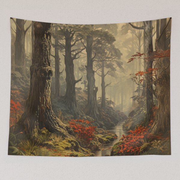 Item preview, A Vintage Painting Featuring a Forest designed and sold by GoodOldVintage.