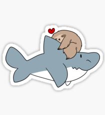 Sloth Loves Shark Sticker