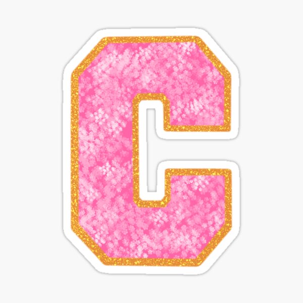 Classic Preppy Pink Chevron Letter C Monogram Beach Towel