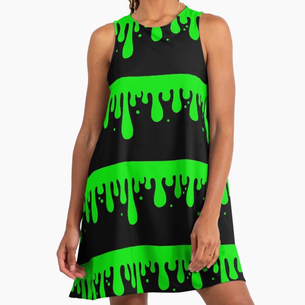 slim fit dress slacks Slime Stripe Skater Dress [ Green ] | XS-5XL main image 0