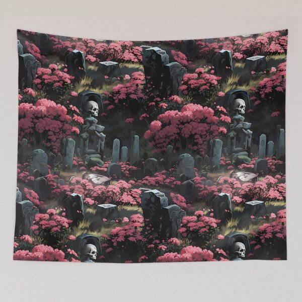 Item preview, Gothic Cemetery Gravestones and Flowers Pattern designed and sold by SchorlCraft.