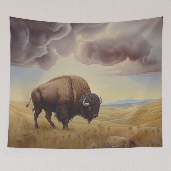 Item preview, Martian Buffalo on Grass Prairie on Mars designed and sold by Peter LOPEZ.
