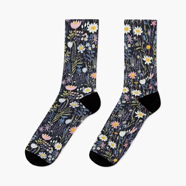 Item preview, Daisy's and pretty Wild flowers Pattern Yellow Pink and Blue designed and sold by Deez Direct.