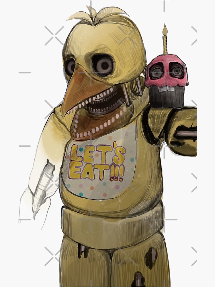 Chica five nights fnaf art | Sticker