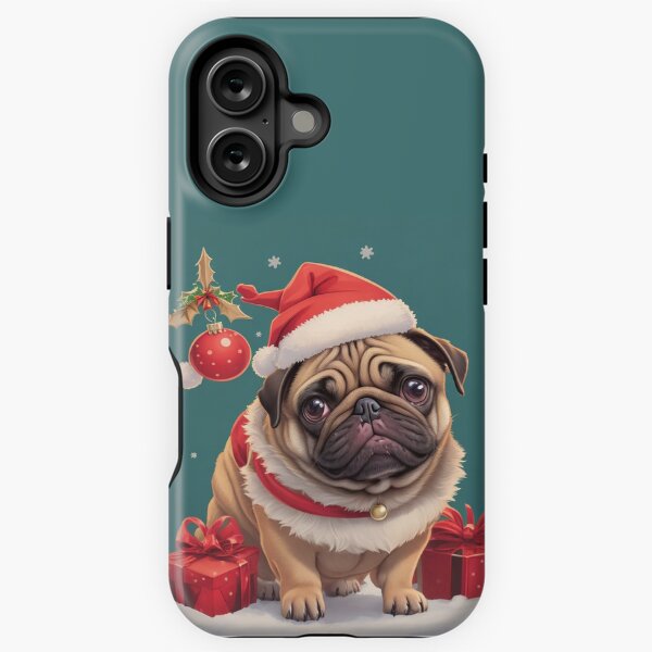 Item preview,  black pug christmas designed and sold by Petsthetic.