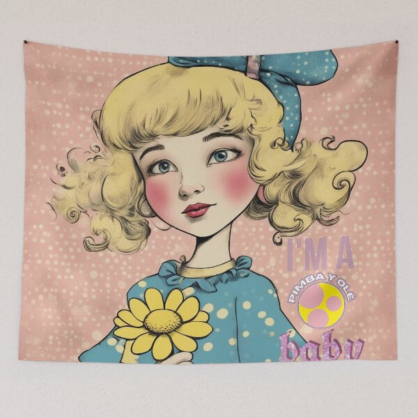 Item preview, I am a Pimba Y Olé baby, sweet girl & daisies designed and sold by Pimbayole.
