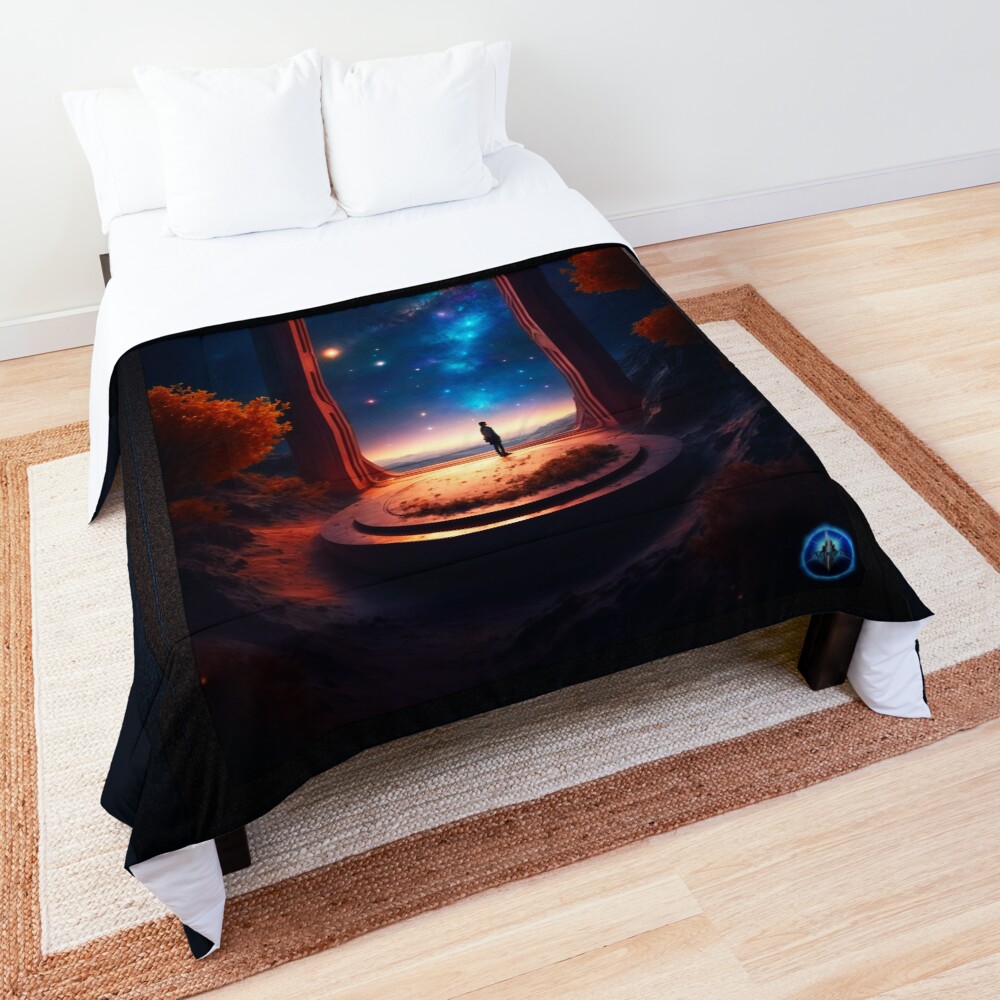 Amidst The Stars We Find Ourselves Beautiful AI Concept Art by Xzendor7 Decorative Comforter