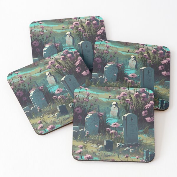 Item preview, Gothic Cemetery Gravestones and Flowers Pattern designed and sold by SchorlCraft.