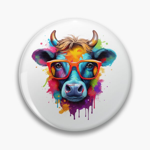 Item preview, Funny colorful cow with sunglasses designed and sold by Dreamtodream.