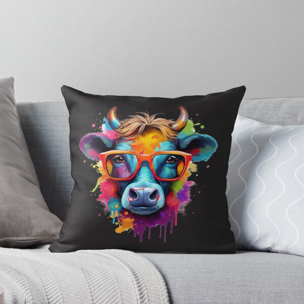Item preview, Funny colorful cow with sunglasses designed and sold by Dreamtodream.