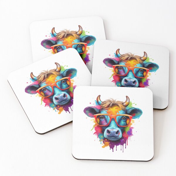 Item preview, Funny colorful cow with sunglasses designed and sold by Dreamtodream.
