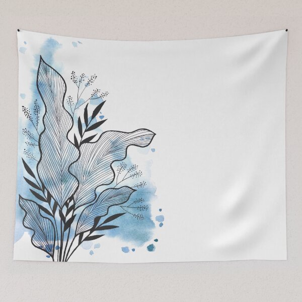 Item preview, Blue Watercolor Banana Leaf designed and sold by BEATRIZKOBORI.