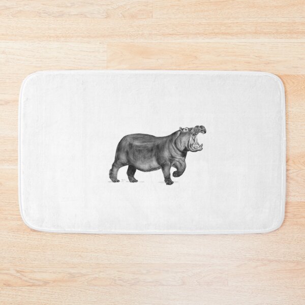 Item preview, Hungry Hippo, Mouth Open (Realistic Pencil Drawing) | Safari Sketches designed and sold by flypigart.