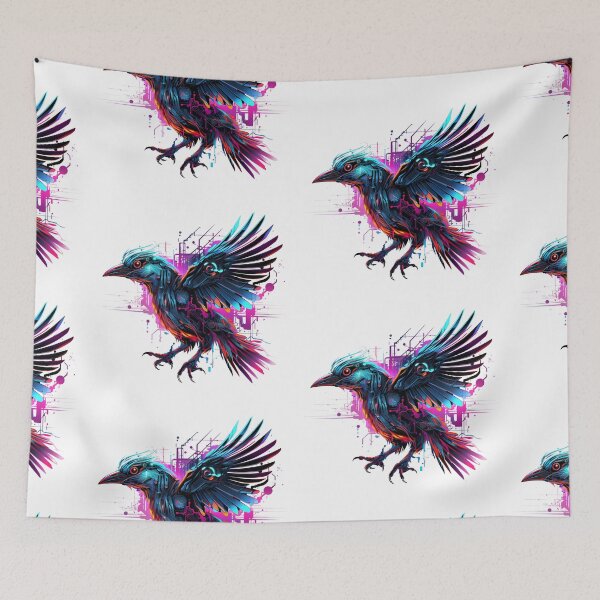 Item preview, Cyberpunk Bird in Neon Colors designed and sold by SchorlCraft.